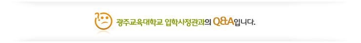 광주교육대학교 입학사정관의 Q&A입니다.